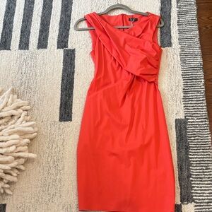 Peserico Coral Sleeveless Draped Midi Dress